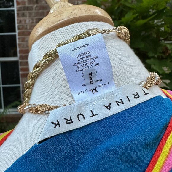 Trina Turk Theodora Maxi Dress Caftan Coverup 100% Silk NWOT XL - Picture 6 of 8